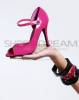 Red/Fuchsia/Yellow High Heeled Prom Shoes