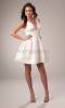 A-Line V-Neck Ruched Waist Taffeta Short Prom Dress