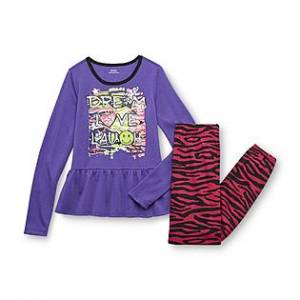 Piper Girl's Pajama Shirt & Pants - Zebra Print