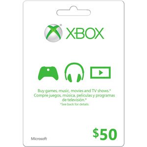 Xbox Live $50 Card (Xbox 360)