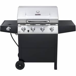  Char-Broil 4-Burner Gas Grill with Side Burner, Stainless Steel 