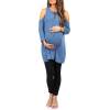 Cold Shoulder Tunic with Keyhole Neck Tie | Mother Bee Maternity