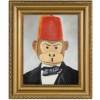 FEZ MONKEY PORTRAIT OIL PAINTING