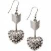 Bling Heart Arrow Earrings