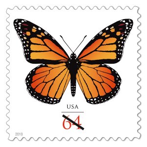 Monarch (Butterfly) 64 cent pane of 20 new postage stamps