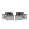 Modern Square Slotted Designed Titanium Cufflinks