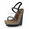 Metal Chain Embellished Espadrille Wedge Sandals100