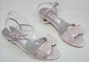 Pink stain medium heels bowknot lace shoes