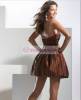 A-line Halter top bow Taffeta short prom dress