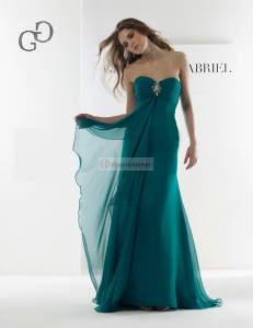 A-line sweetheart beading chiffon long prom dress