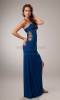 Sheath Straps Colorful Beading Royal Blue Chiffon Long Prom Dress