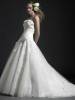 Princess Strapless Floral Appliques Train Wedding Dress