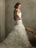 Dropped Waist One Shoulder Frills Lace-up Train Wedding Dress