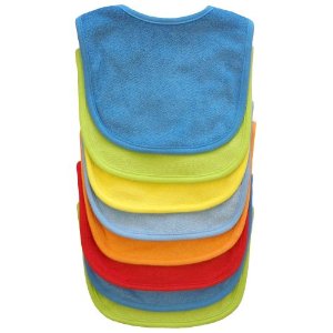 Neat Solutions 8 Pack Multi-Color Solid Knit Terry Feeder Bib