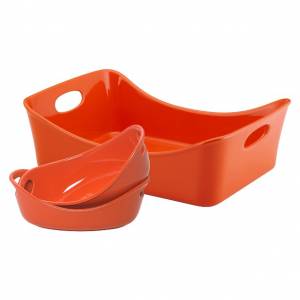 Rachael Ray 3PC Stoneware Set (ORANGE)