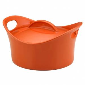 Racheal Ray Round Casserolew/ Lid (ORANGE)