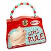 Olivia Tin Purse with Beaded Handle - 'Girls Rule'