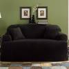 Micro Suede Black Loveseat Slipcover