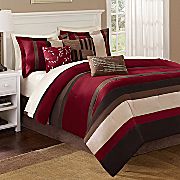 Comforter Set, Red Boulder Stripe 7-Piece