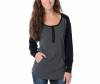 Zine Girls Charcoal & Black Henley Hooded