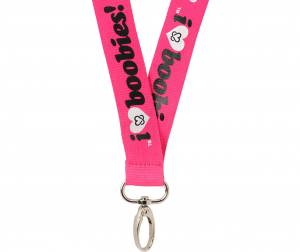 Keep A Breast Foundation I Heart Boobies Pink Lanyard