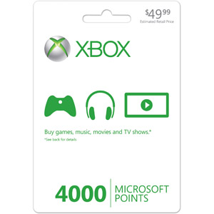 Xbox LIVE 4000 Points Card (Xbox 360)