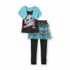 Pipe Girl's Graphic T-Shirt & Skeggings - Peace Sign