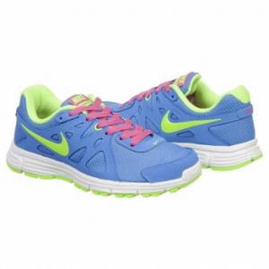 Athletics Nike Women's Revolution 2 Blue/ Lime/ Prple FamousFootwear.com
