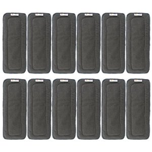 Alva Baby 5-Layer Charcoal Bamboo Inserts Reusable Liners for Cloth Diapers