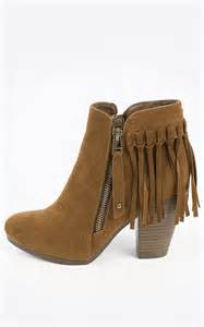 Breckelles DC62 Women Suede Fringe Cap Toe Ankle Bootie