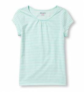 Girls Short Sleeve Striped Layer Tee