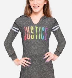 Super Soft Hooded Justice Tee - grey