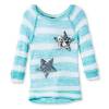 Girls Miss Chevious 3/4 Sleeve Stripe Shirt - Blue - size medium