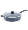 Saute Pan with Glass Lid Cookware, 5-Quart, Black, 12 inch