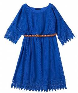 Girls 7-16 My Michelle Belted Cold-Shoulder Dress