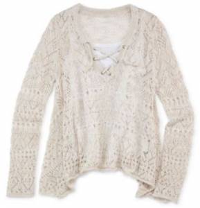 Arizona Long-Sleeve Lace-Up Crochet Top