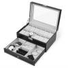 Watch Box, 12 Slots PU Leather Case Organizer with Jewelry Drawer for Stora