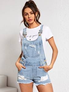 Shorts overalls - light denim