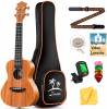 Donner Concert Ukulele Solid Top Spruce 23 inch Ukelele Bundle Kit DUC-410