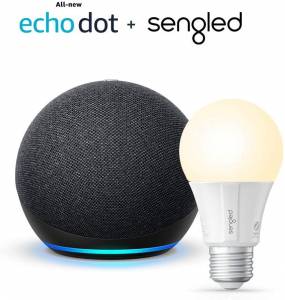 Echo Dot 4th Gen Charcoal With Free Light Bulb