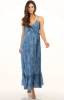 Buy A Stylish Maternity Faded Blue Ruffle Top Dress With Adjustable Straps