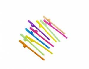 Mixed Coloured Willy Straws | Pecka Products