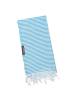 Bright Blue and White Stripe Super Light Turkish Towel