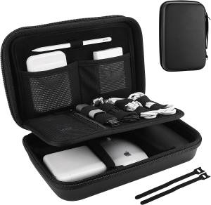 ProCase Hard Travel Electronic Organizer Case - Black