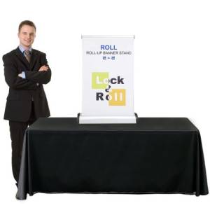 Lock & Roll 24 Table Top Banner Stand | Professional Tabletop Display