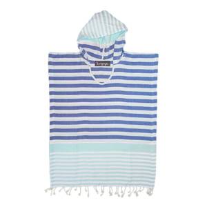 Pool Side Fun Starts With Loopys Mint and Denim Blue Kids Hooded Turkish To