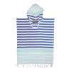 Pool Side Fun Starts With Loopys Mint and Denim Blue Kids Hooded Turkish To