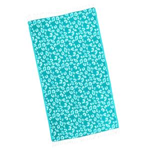 Peacock Teal Leopard Animal Turkish Towel | Two-Sided Soft Cotton Towel