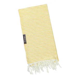 Tuscan Yellow & White Stripe Super Light Turkish Towel | Extra Thin Travel