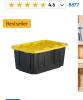 (8) Black and yellow 27 gallon tote